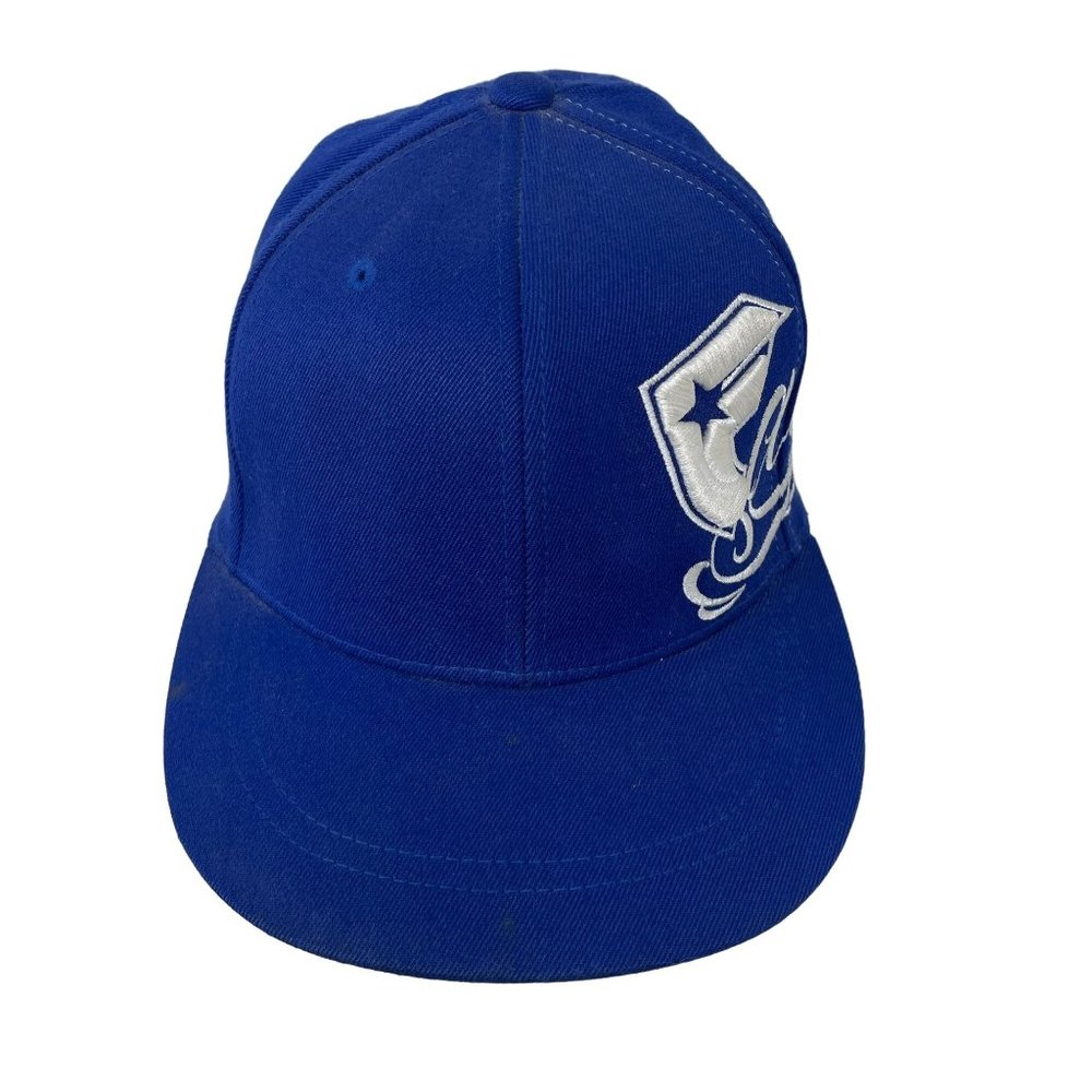 FLEXFit Family Mens‎ Blue Cap Hat Embroidered Wool Blend Size Small-Medium